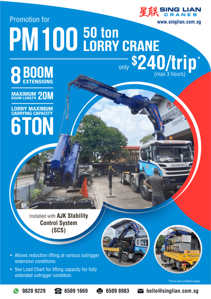 Promotion for PM100 50 ton Lorry Crane Sing Lian Cranes